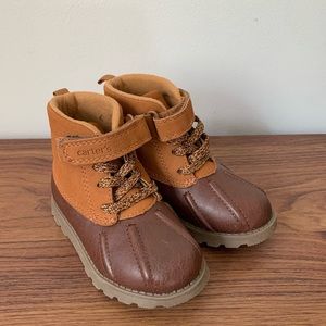 Carter’s Brown and Tan Duck boots- size 7- LIKE NEW
